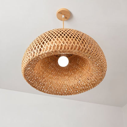 Hand-Weaved Rattan Cocoon Pendant Light - Nuvé