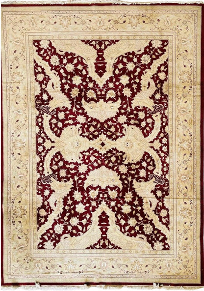 Hand-Knotted Pak-Ziegler Wool Rug – 8'7" x 11'7" – Traditional Design, Warm Earth Tones - Nuvé