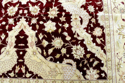 Hand-Knotted Pak-Ziegler Wool Rug – 8'7" x 11'7" – Traditional Design, Warm Earth Tones - Nuvé