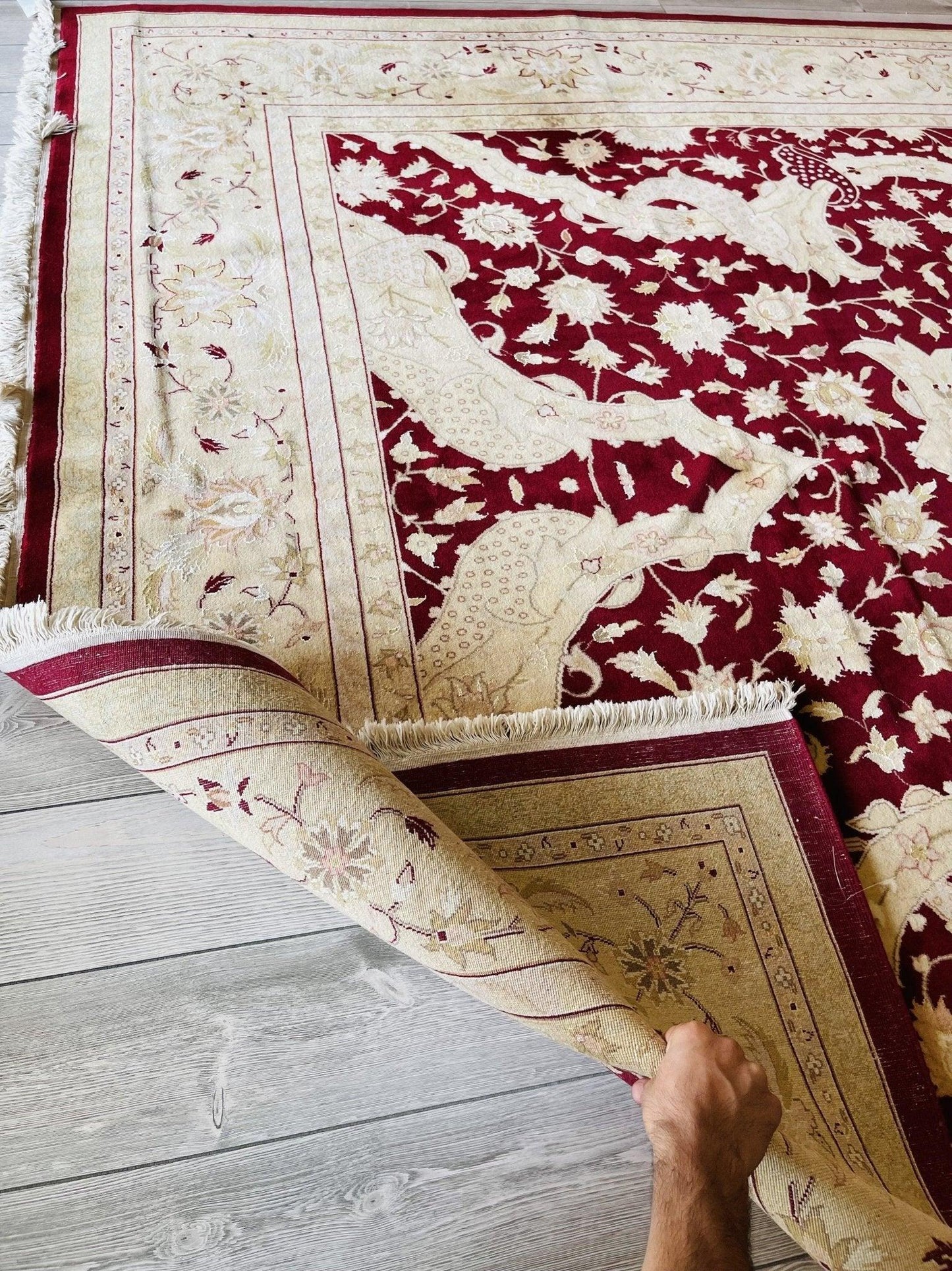 Hand-Knotted Pak-Ziegler Wool Rug – 8'7" x 11'7" – Traditional Design, Warm Earth Tones - Nuvé