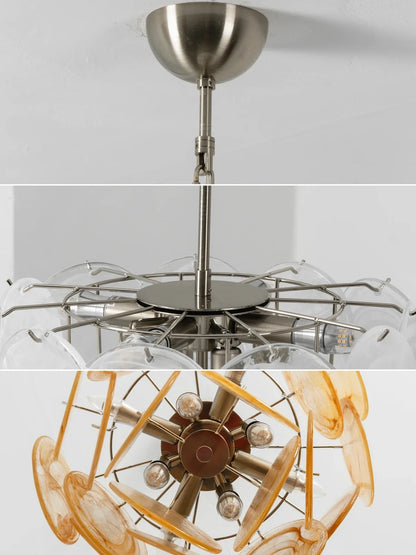 Retro Glass Disc Chandelier