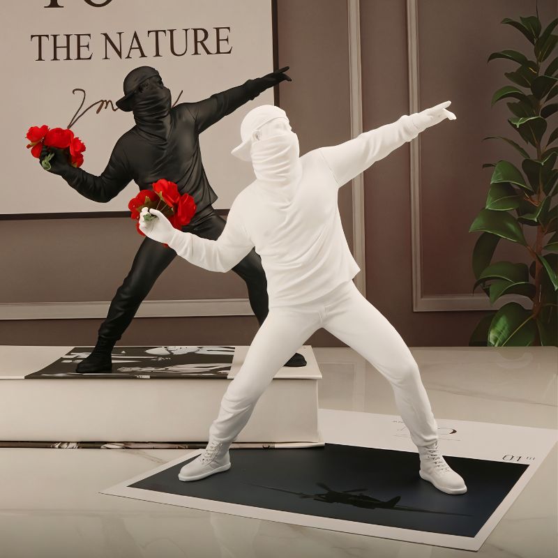 Heiwa figurine sculpture by Residence Supply, detailed ceramic home decor statue for garden or interior display.