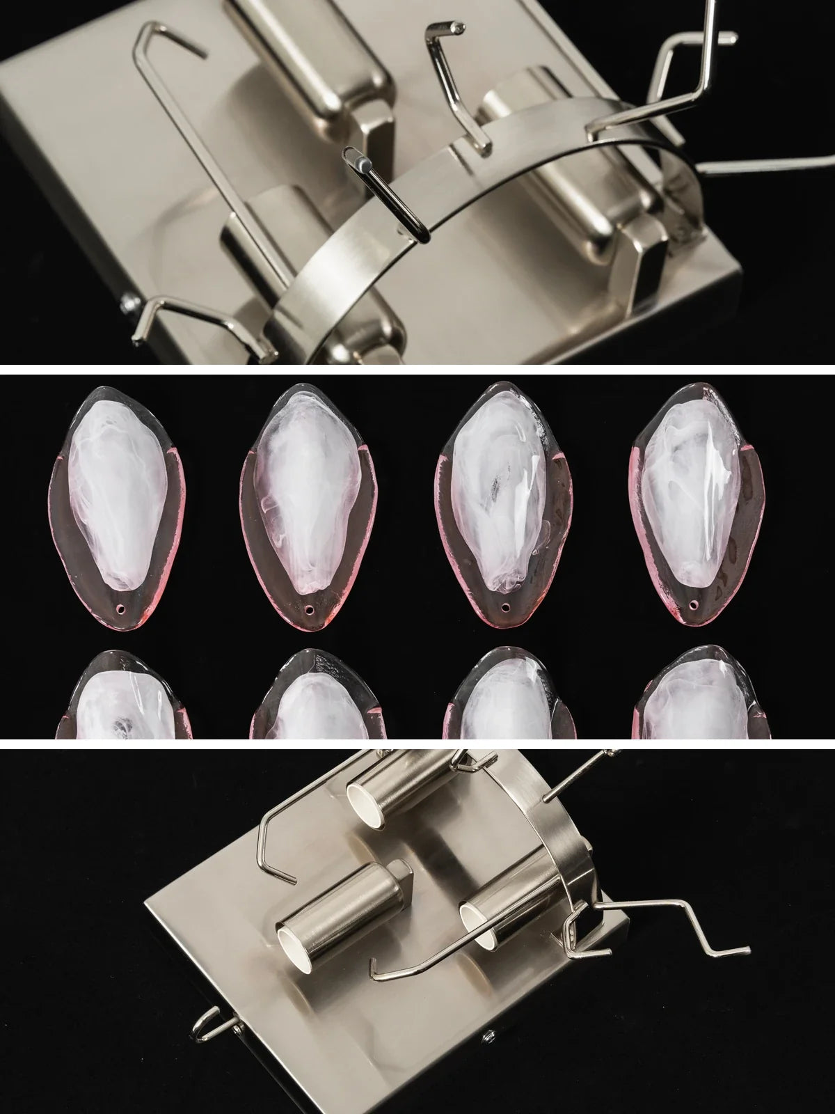 Pink Lotus Textured Glass Wall Sconce