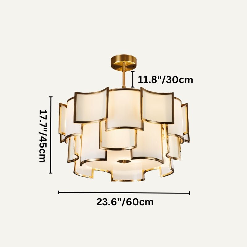 Hiraj chandelier by Residence Supply featuring a modern geometric design with metal and glass elements for elegant lighting.