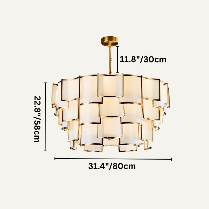 Hiraj chandelier by Residence Supply featuring intricate metalwork and hanging glass accents in a modern design.