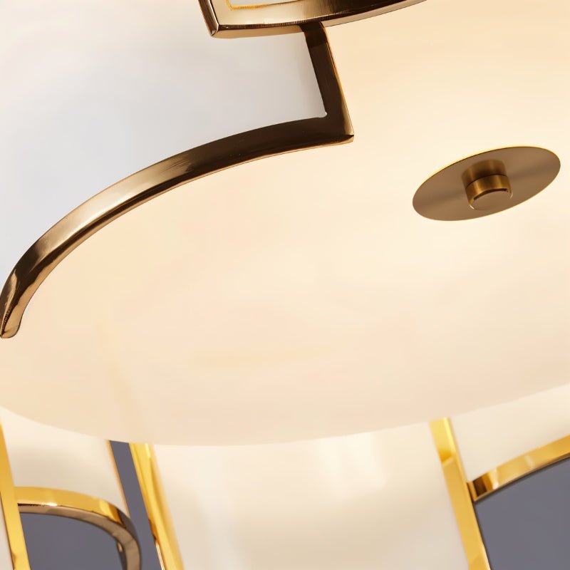 Hiraj chandelier by Residence Supply with intricate metal design and multiple hanging glass orbs for elegant lighting.