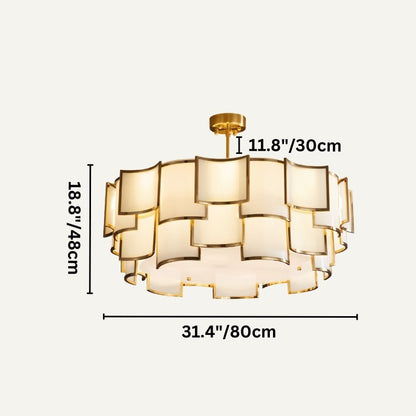 Hiraj chandelier by Residence Supply featuring intricate metal design and hanging glass accents for elegant lighting.