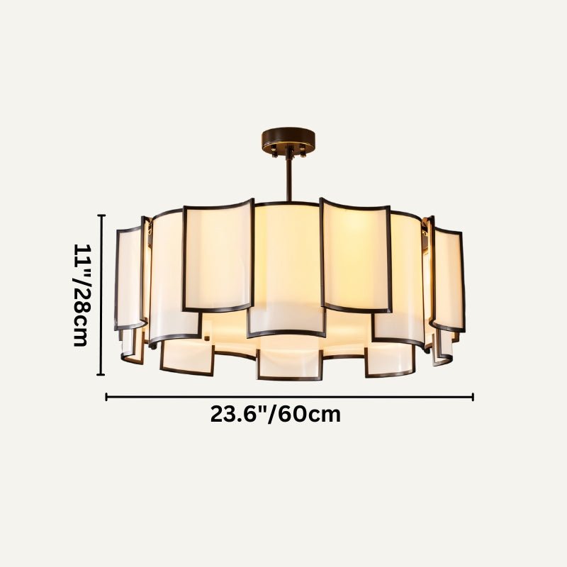 Hiraj chandelier by Residence Supply featuring a modern geometric design with metal and glass elements.