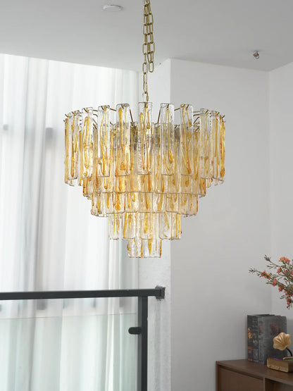 Honey Rectangular Glass Chandelier