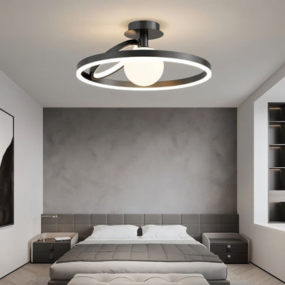 Modern Hring ceiling light by Residence Supply, featuring a sleek design with integrated LED illumination for living rooms or bedrooms.