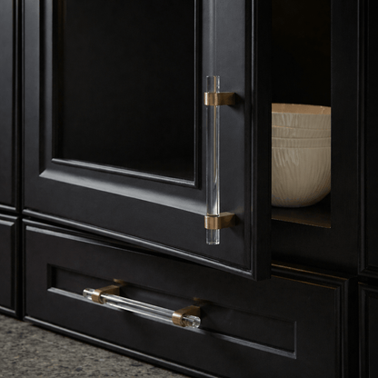 Hyle Knob and Pull Bar from Residence Supply, cabinet hardware with bronze finish, for kitchen or furniture cabinetry.