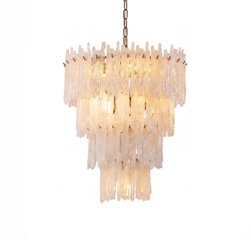 Icicle Waterfall Textured Glass Chandelier