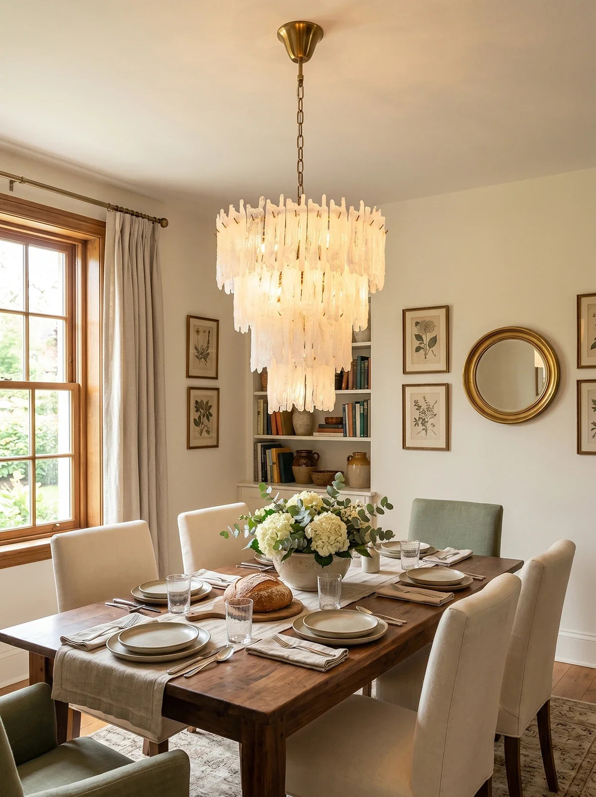 Icicle Waterfall Textured Glass Chandelier