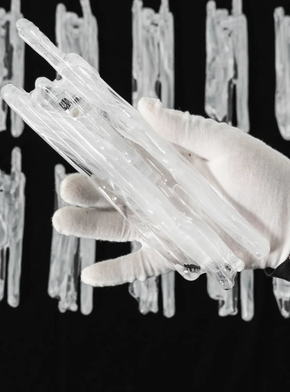 Icicle Waterfall Textured Glass Chandelier