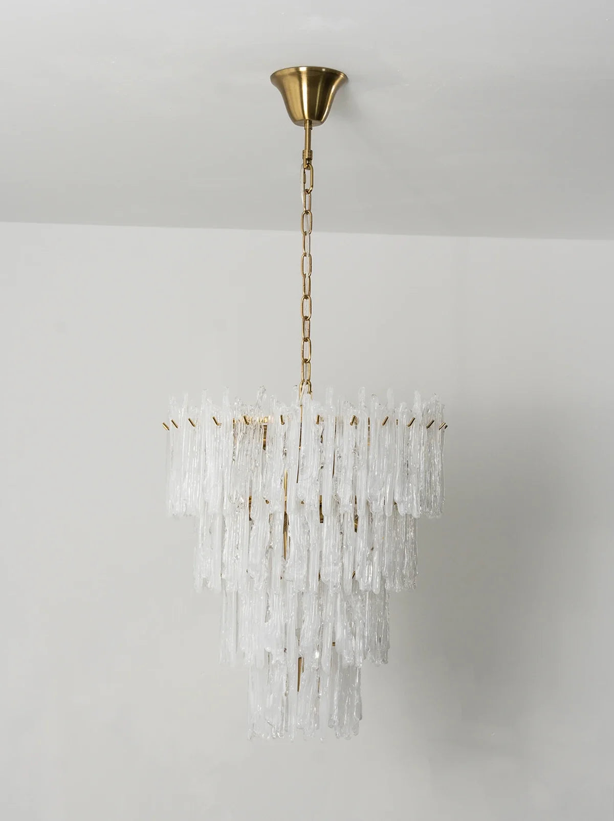 Icicle Waterfall Textured Glass Chandelier