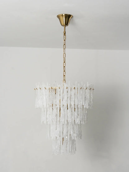 Icicle Waterfall Textured Glass Chandelier