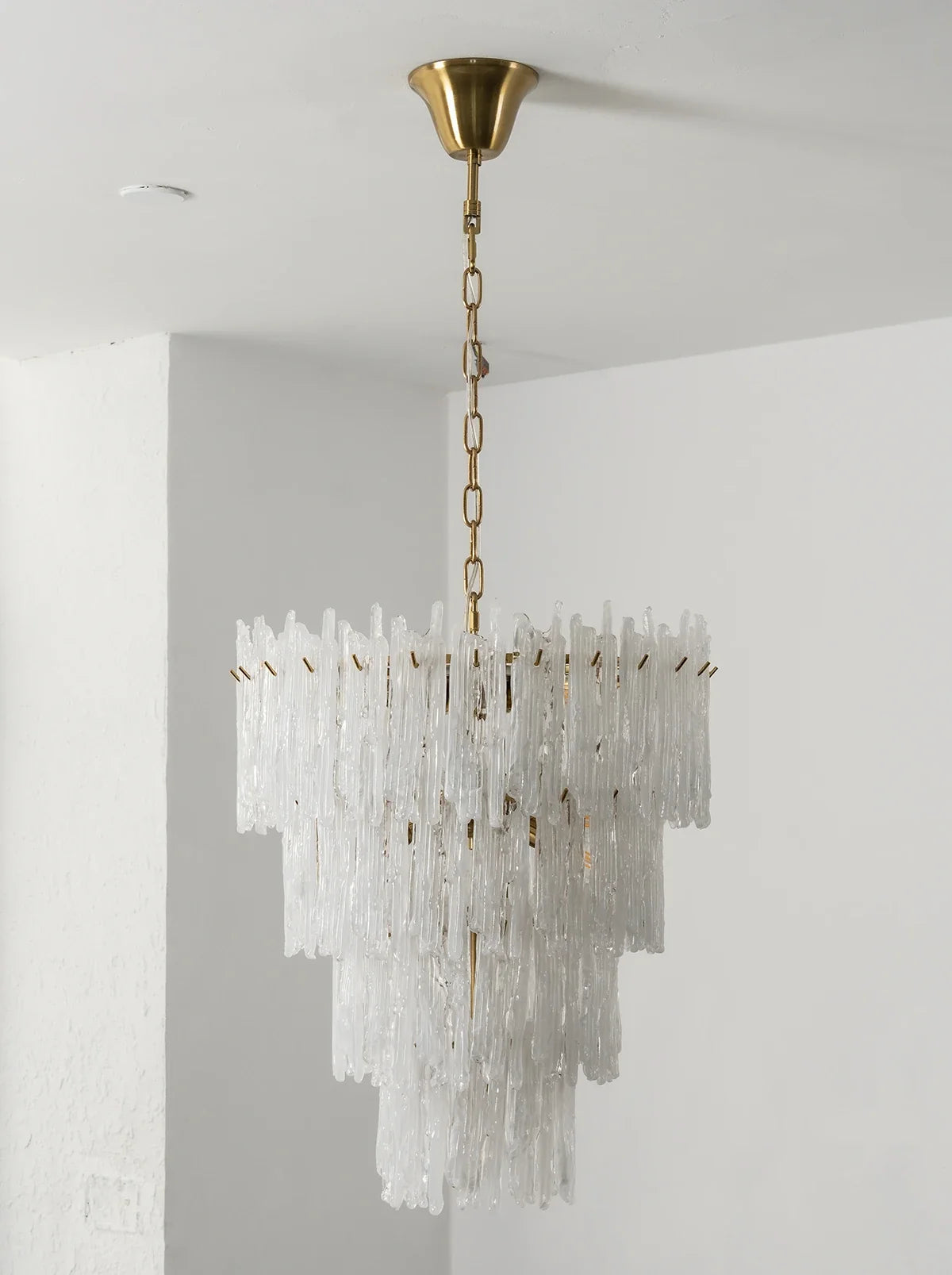 Icicle Waterfall Textured Glass Chandelier