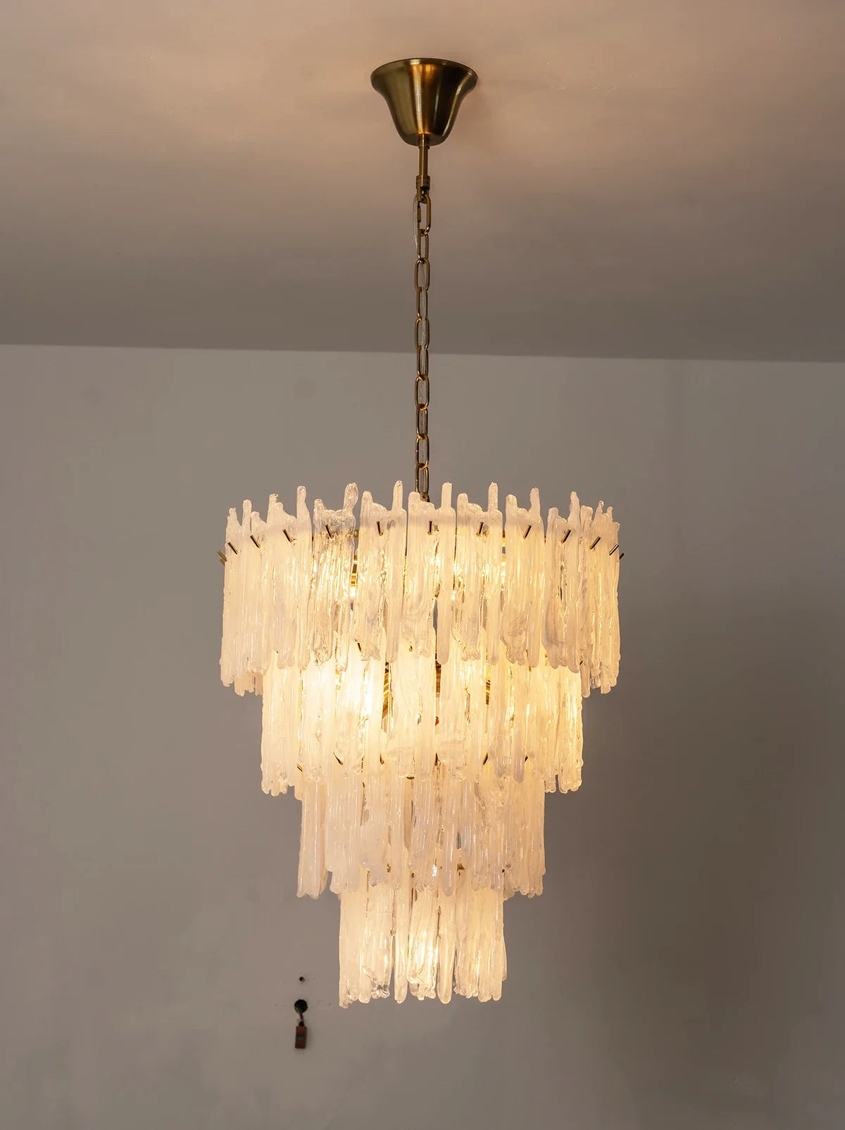 Icicle Waterfall Textured Glass Chandelier