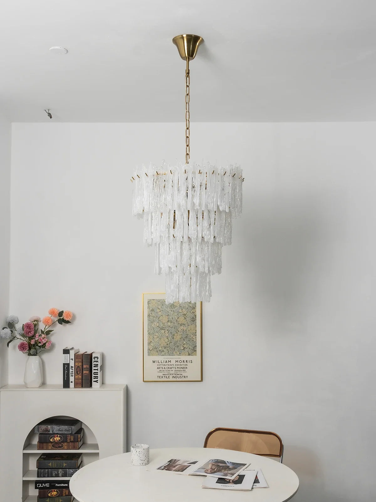 Icicle Waterfall Textured Glass Chandelier