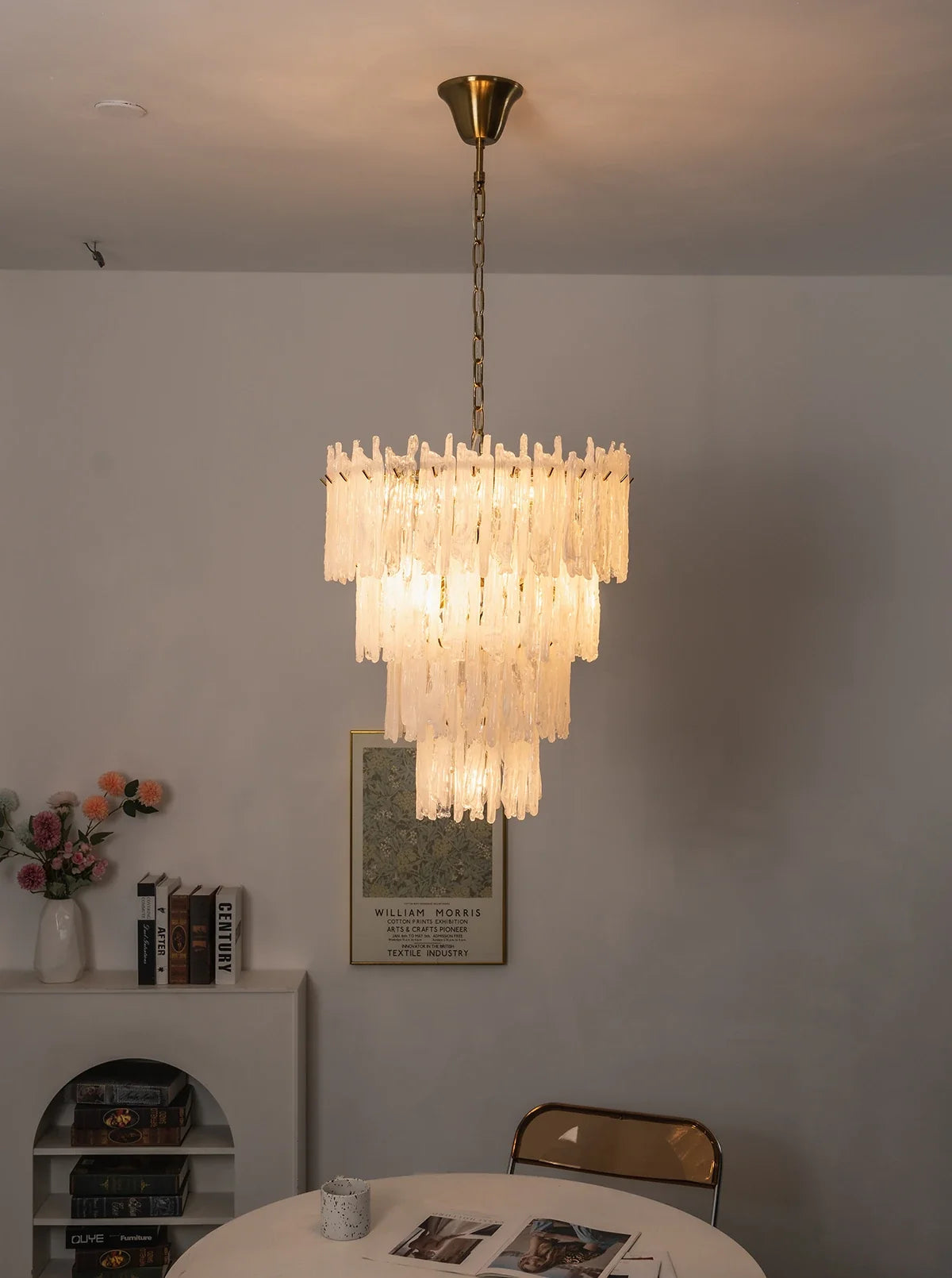 Icicle Waterfall Textured Glass Chandelier