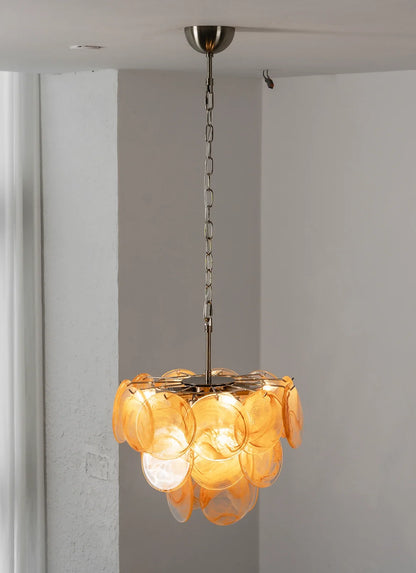 Retro Glass Disc Chandelier