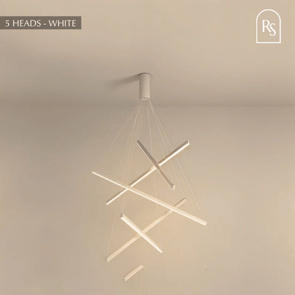 Ilona chandelier by Residence Supply featuring a modern design with multiple glass and metal light fixtures.