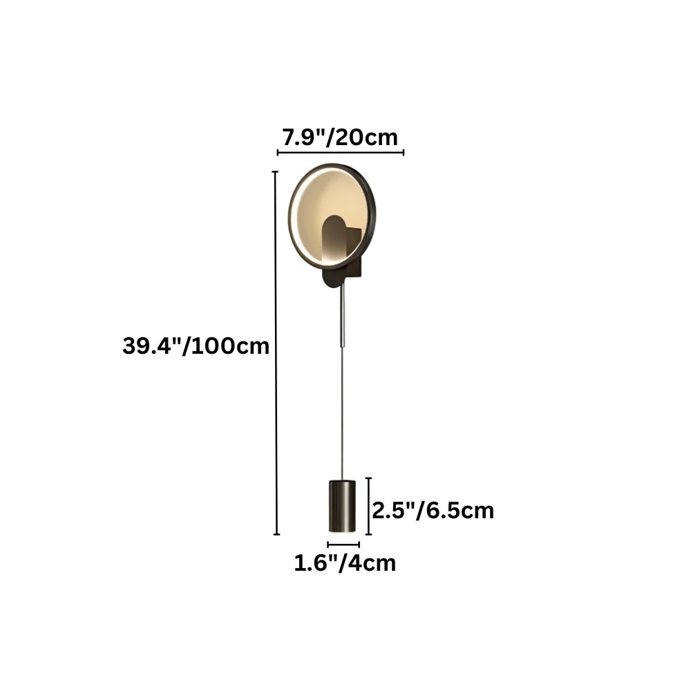 Black and gold Imrat Wall Lamp by Residence Supply with sleek modern design and adjustable arm, mounted on a plain wall.