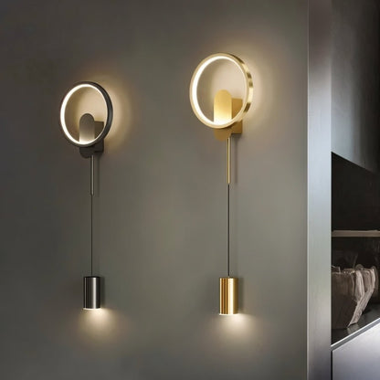Modern black and gold Imrat wall lamp by Residence Supply, featuring sleek wall lighting design for contemporary interiors.