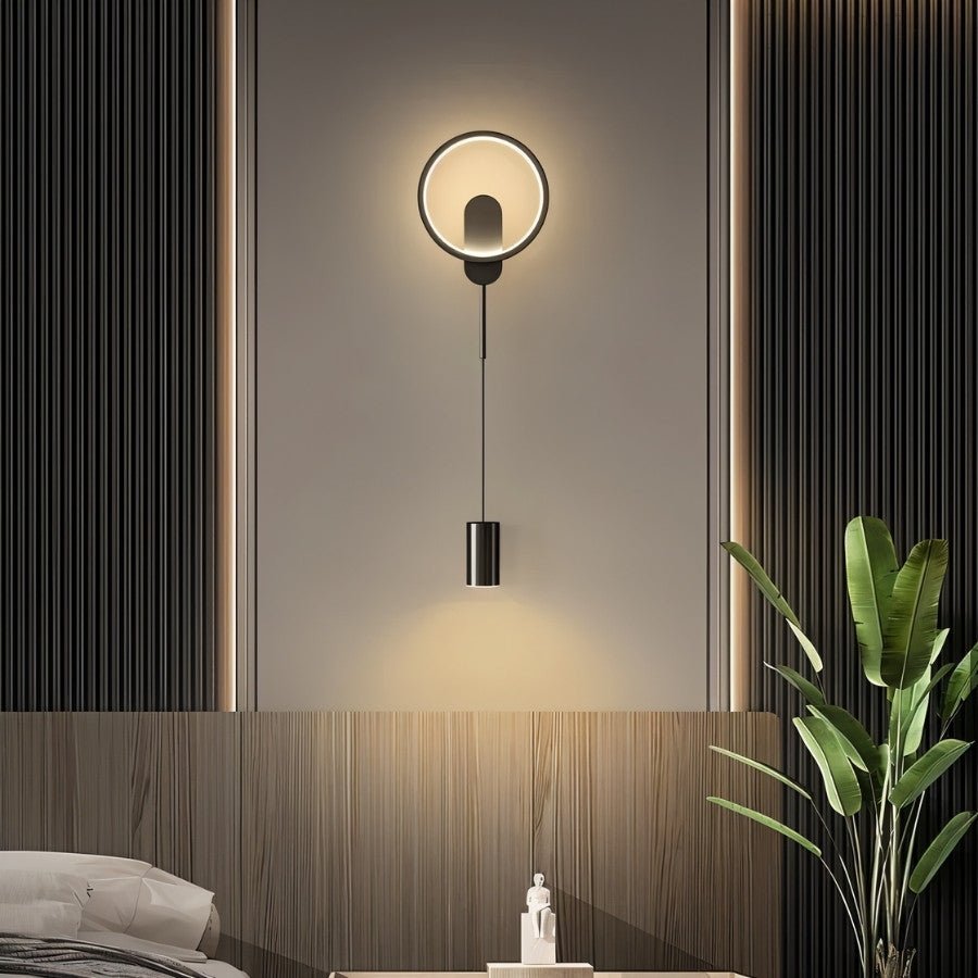 Modern black Imrat wall lamp by Residence Supply, designed for bedroom decor with sleek, minimalist style.
