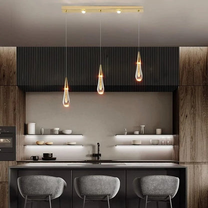 Drop Linear Chandelier by Residence Supply featuring sleek, modern design with multiple hanging light fixtures for contemporary decor.