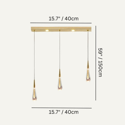 Drop Linear Chandelier by Residence Supply featuring sleek metal frame and multiple hanging glass shades for modern lighting.
