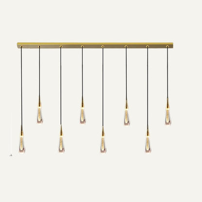 Drop Linear Chandelier by Residence Supply featuring sleek metal arms and multiple hanging lights in a modern design.