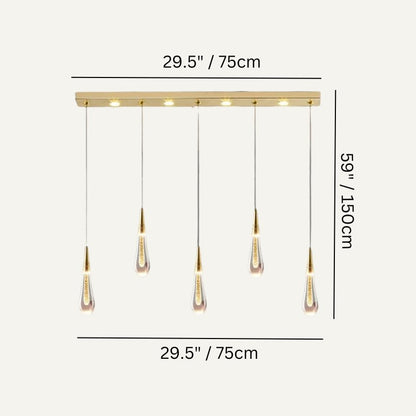 Drop Linear Chandelier by Residence Supply featuring sleek metal arms and multiple hanging light bulbs for modern lighting.