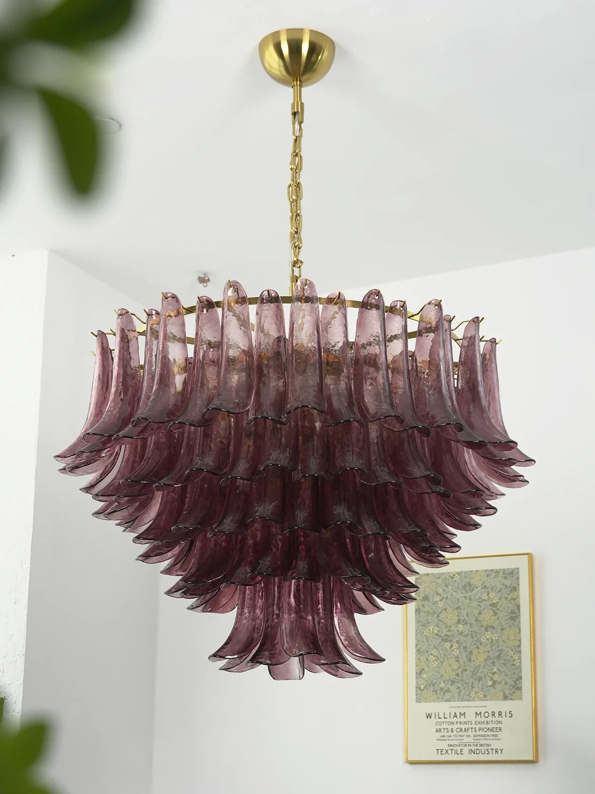 Isadora Cascading Amethyst Glass Chandelier
