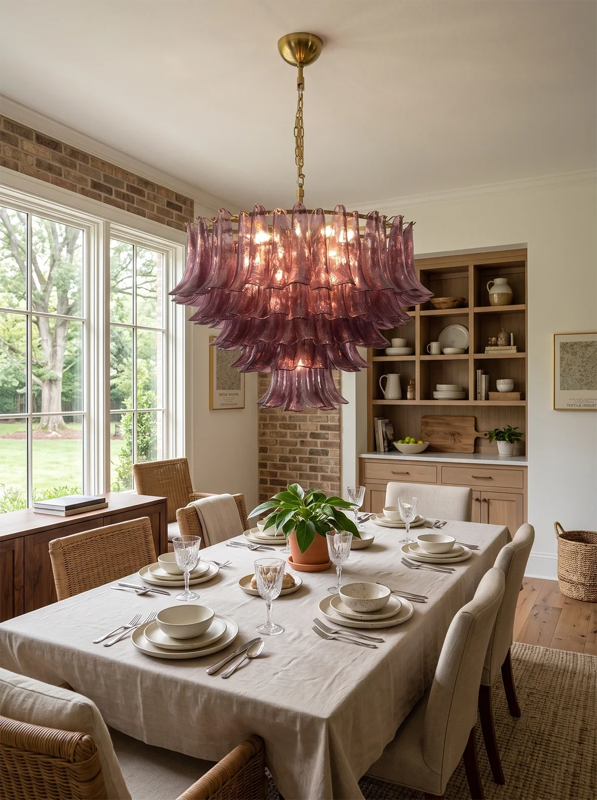 Isadora Cascading Amethyst Glass Chandelier