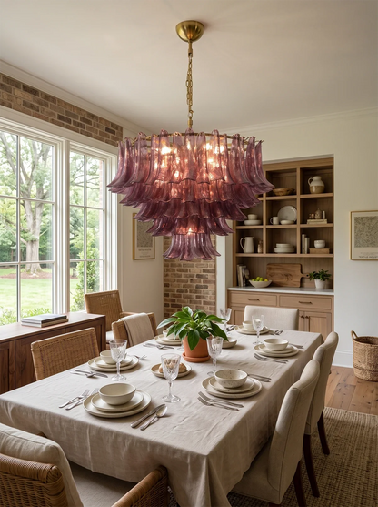 Isadora Cascading Amethyst Glass Chandelier