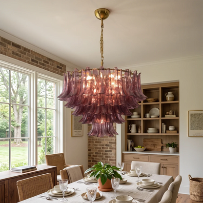 Isadora Cascading Amethyst Glass Chandelier