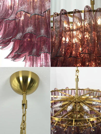 Isadora Cascading Amethyst Glass Chandelier