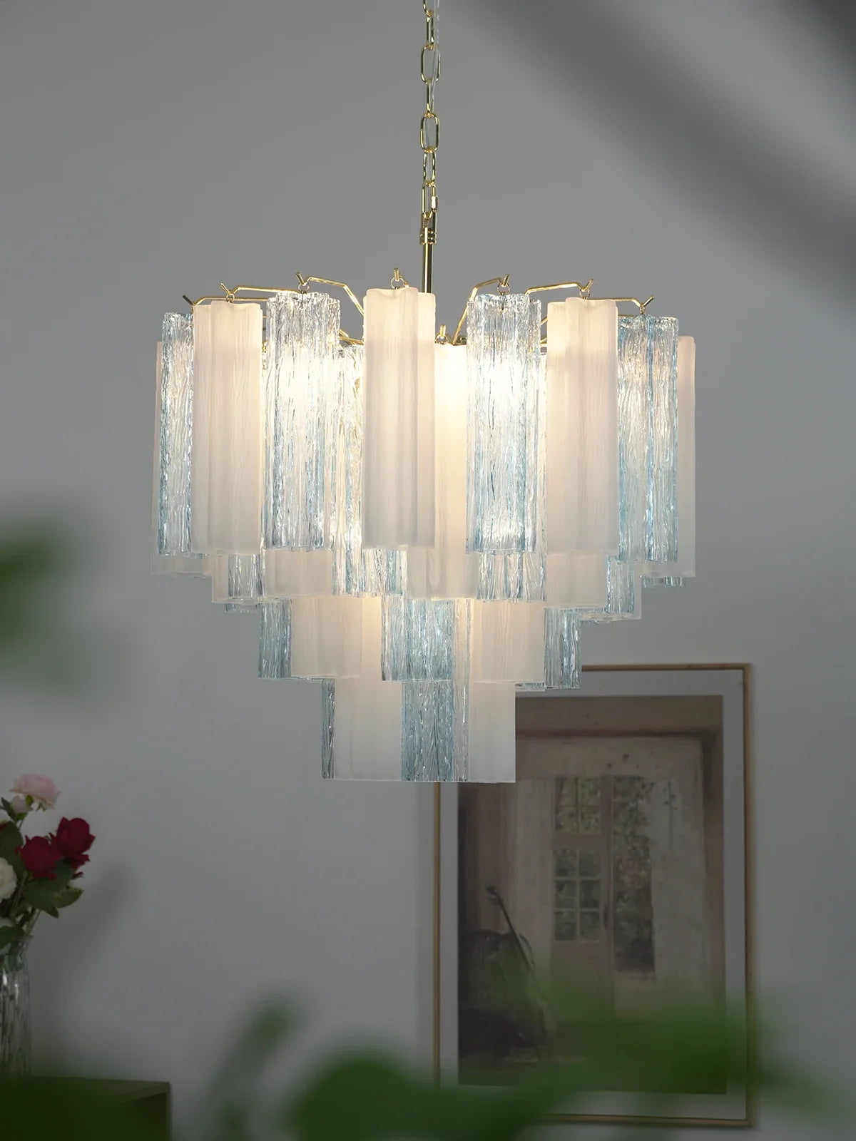 Anwen Two-Tone Glass Tube Chandelier