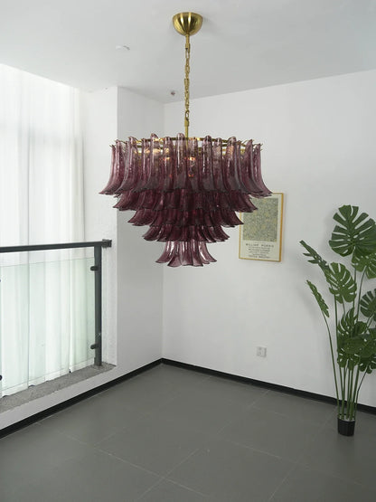 Isadora Cascading Amethyst Glass Chandelier