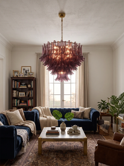 Isadora Cascading Amethyst Glass Chandelier