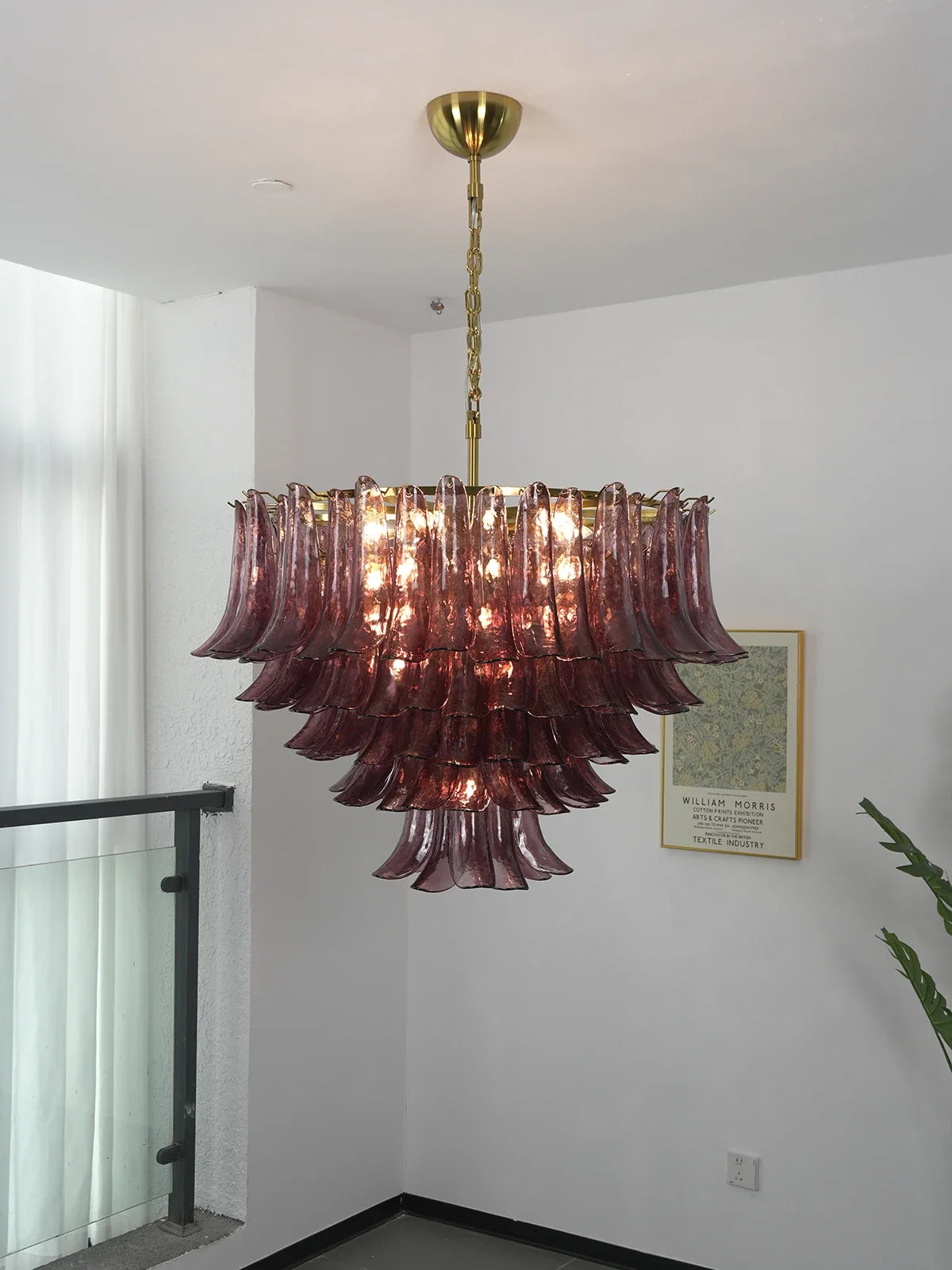 Isadora Cascading Amethyst Glass Chandelier