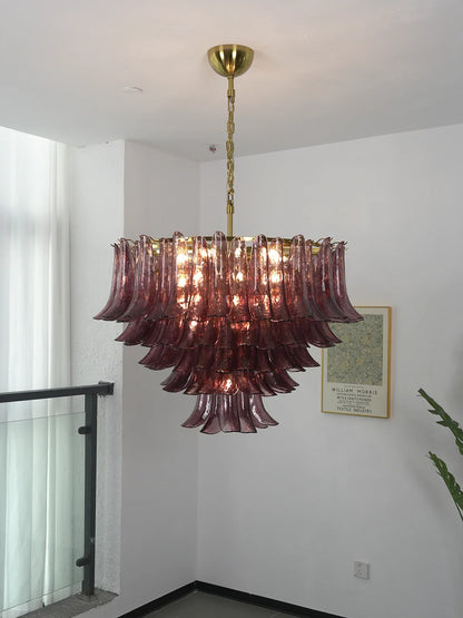 Isadora Cascading Amethyst Glass Chandelier