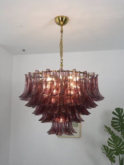 Isadora Cascading Amethyst Glass Chandelier
