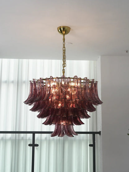 Isadora Cascading Amethyst Glass Chandelier