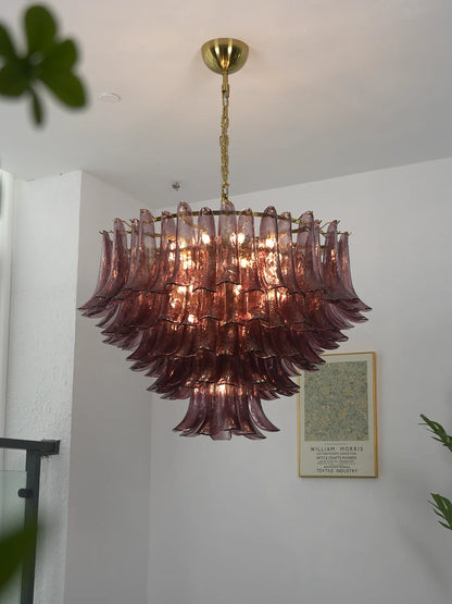 Isadora Cascading Amethyst Glass Chandelier