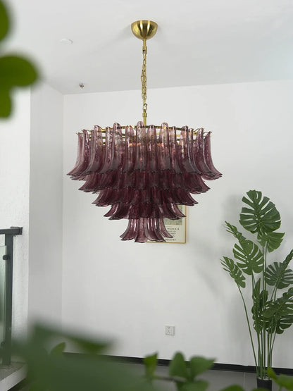 Isadora Cascading Amethyst Glass Chandelier