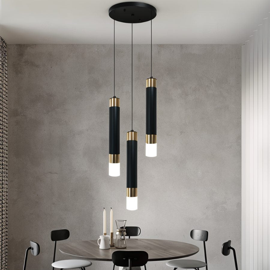 Ivanna Pendant Light by Residence Supply hanging from ceiling with a sleek modern design and metal finish.