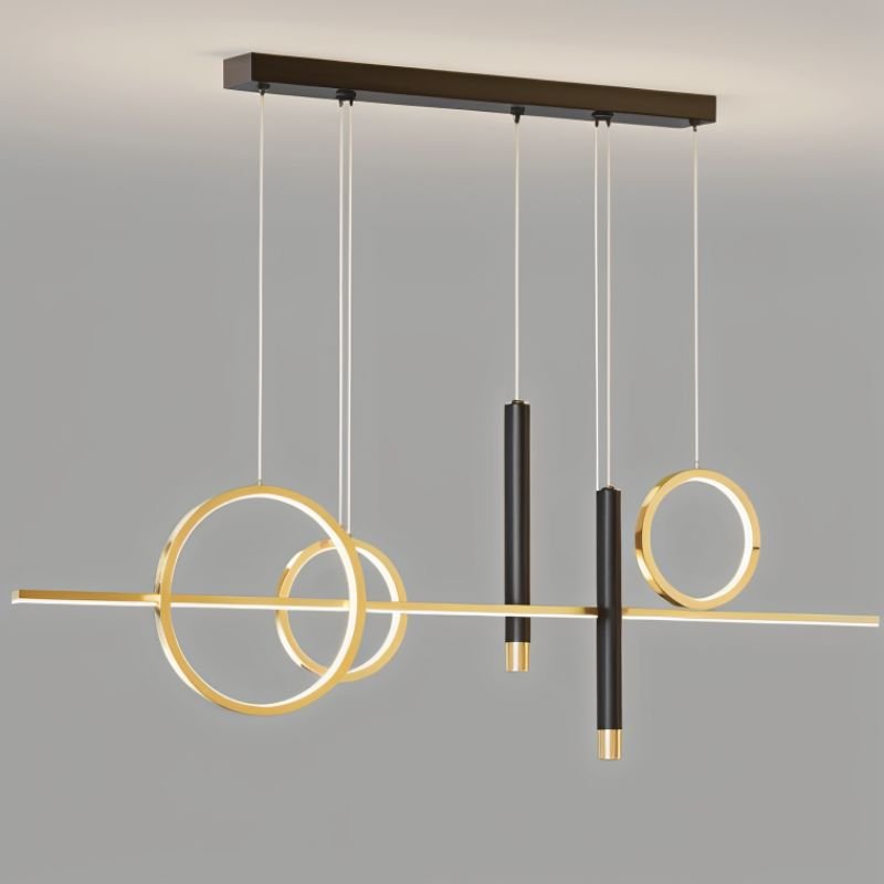 Modern Joffrey pendant light by Residence Supply with a sleek design and metallic finish hanging from the ceiling.