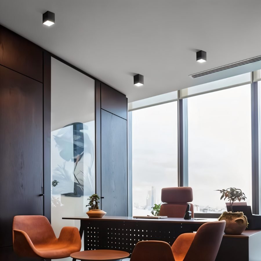 Kaiden Downlight by Residence Supply showing a modern ceiling LED light fixture with a sleek, round design in a neutral finish.
